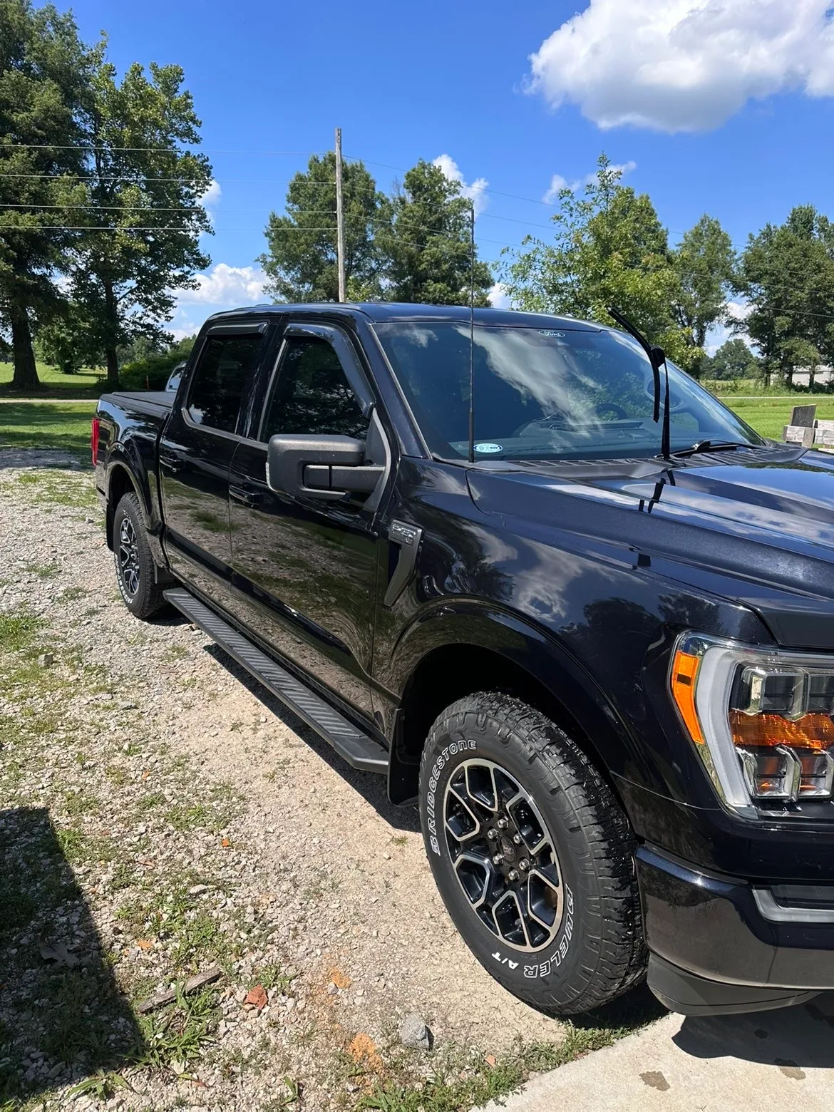 Black truck exterior detail